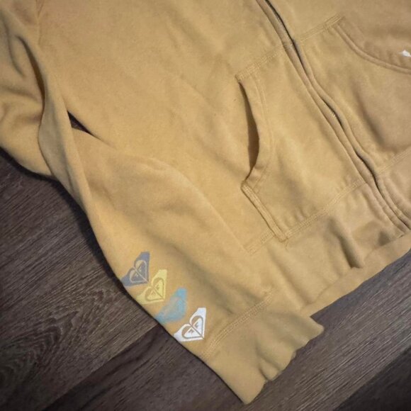 Vintage Roxy Hoodie โ Yellow โ Y2K โ Full Zip Surf Style โ Size Large - Picture 4 of 7